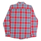 BIG STAR Mens Red & Blue Check Shirt M Cotton Long Sleeve Casual