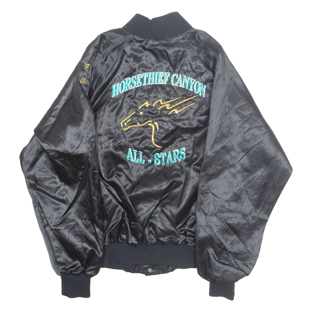AUBURN Mens Varsity Jacket Black Nylon USA M
