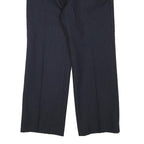 TOP MAN Mens Wool Blend Navy Regular Straight Trousers W31 L26 Pinstripe Zip