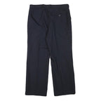 TOP MAN Mens Wool Blend Navy Regular Straight Trousers W31 L26 Pinstripe Zip