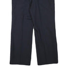 TOP MAN Mens Wool Blend Navy Regular Straight Trousers W31 L26 Pinstripe Zip