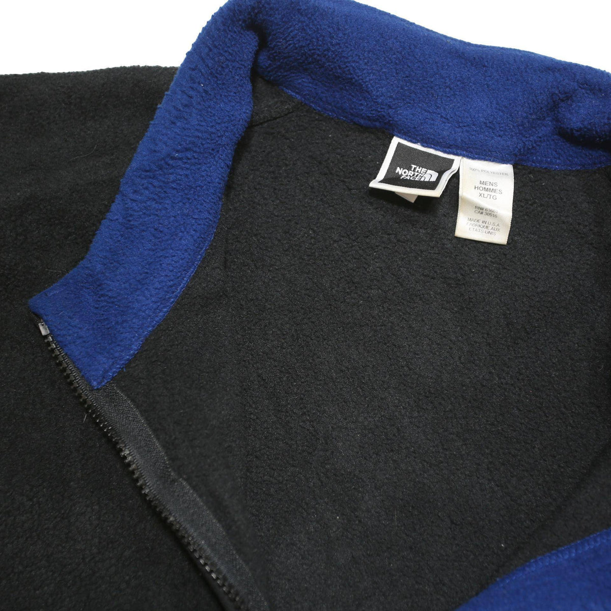 THE NORTH FACE Mens Black & Blue Fleece Jacket XL Polyester Blend Zip Casual