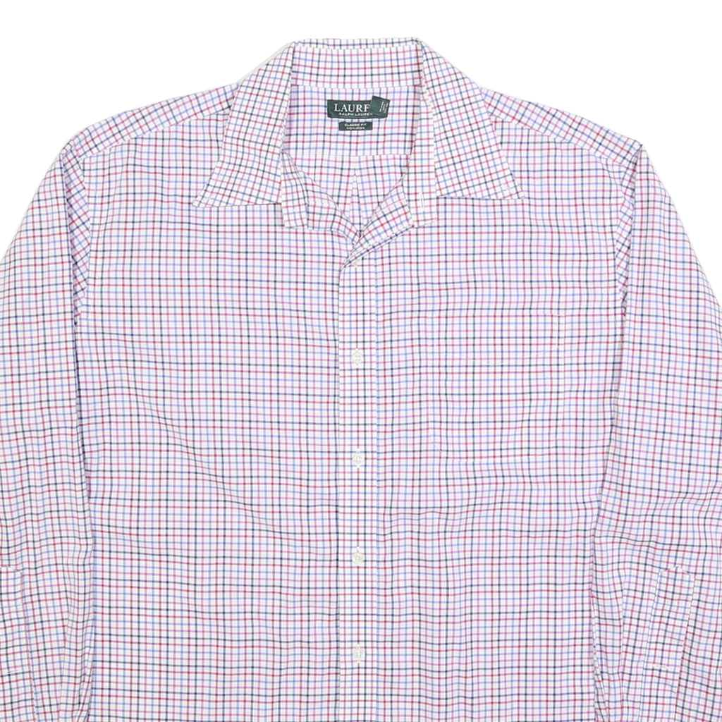 LAUREN RALPH LAUREN Mens White Red Blue Check Shirt XL Classic Fit Cotton Blend