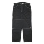 CHAMPION Mens Jeans Black Regular Straight Denim W35 L29 Workwear Design