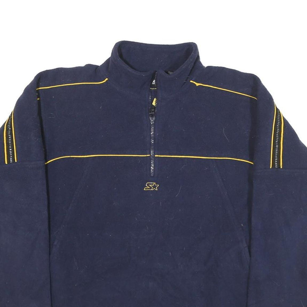 STARTER Womens Navy Blue Patterned Crew Neck Basic Knit L Jumper Polyester Blend