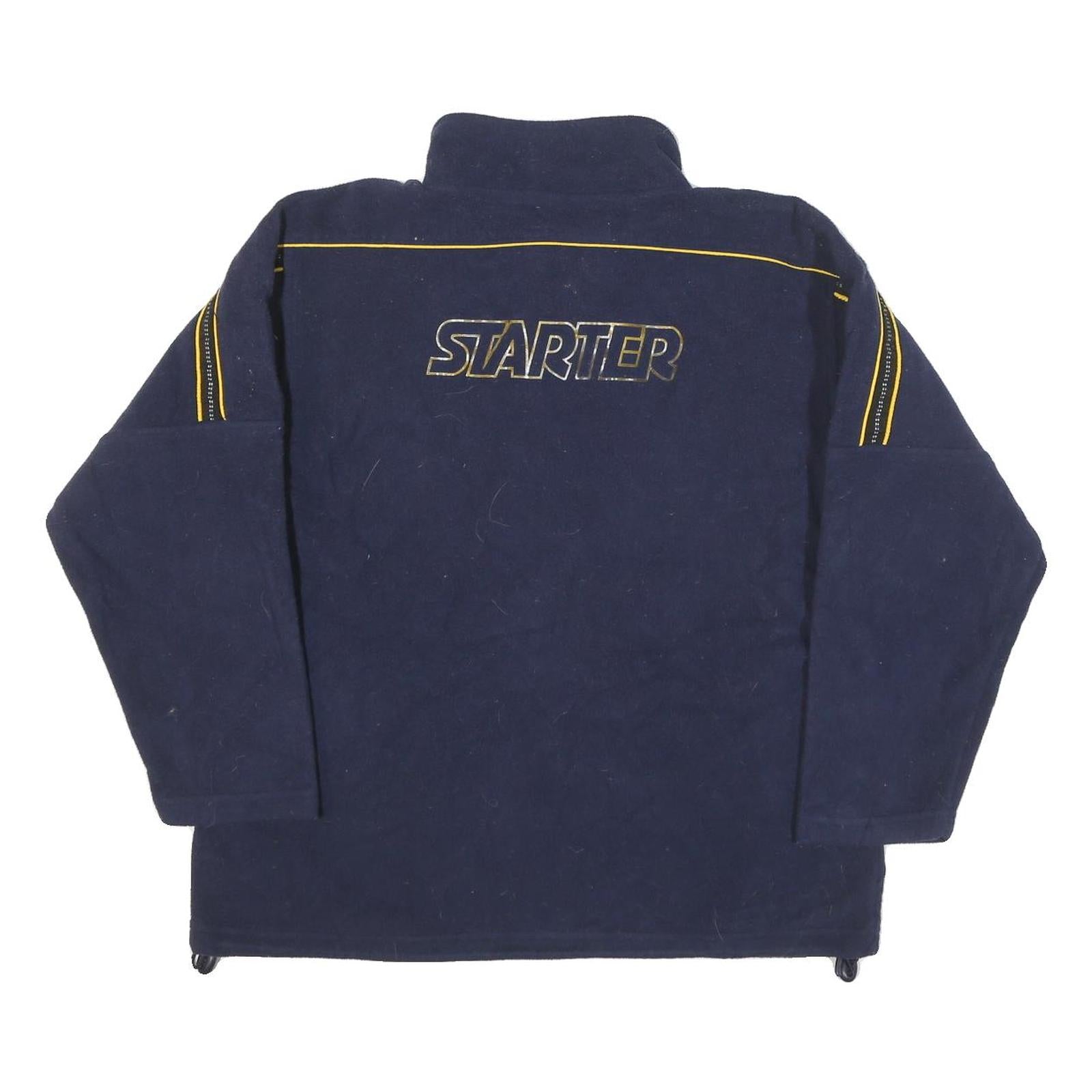 STARTER Womens Navy Blue Patterned Crew Neck Basic Knit L Jumper Polyester Blend