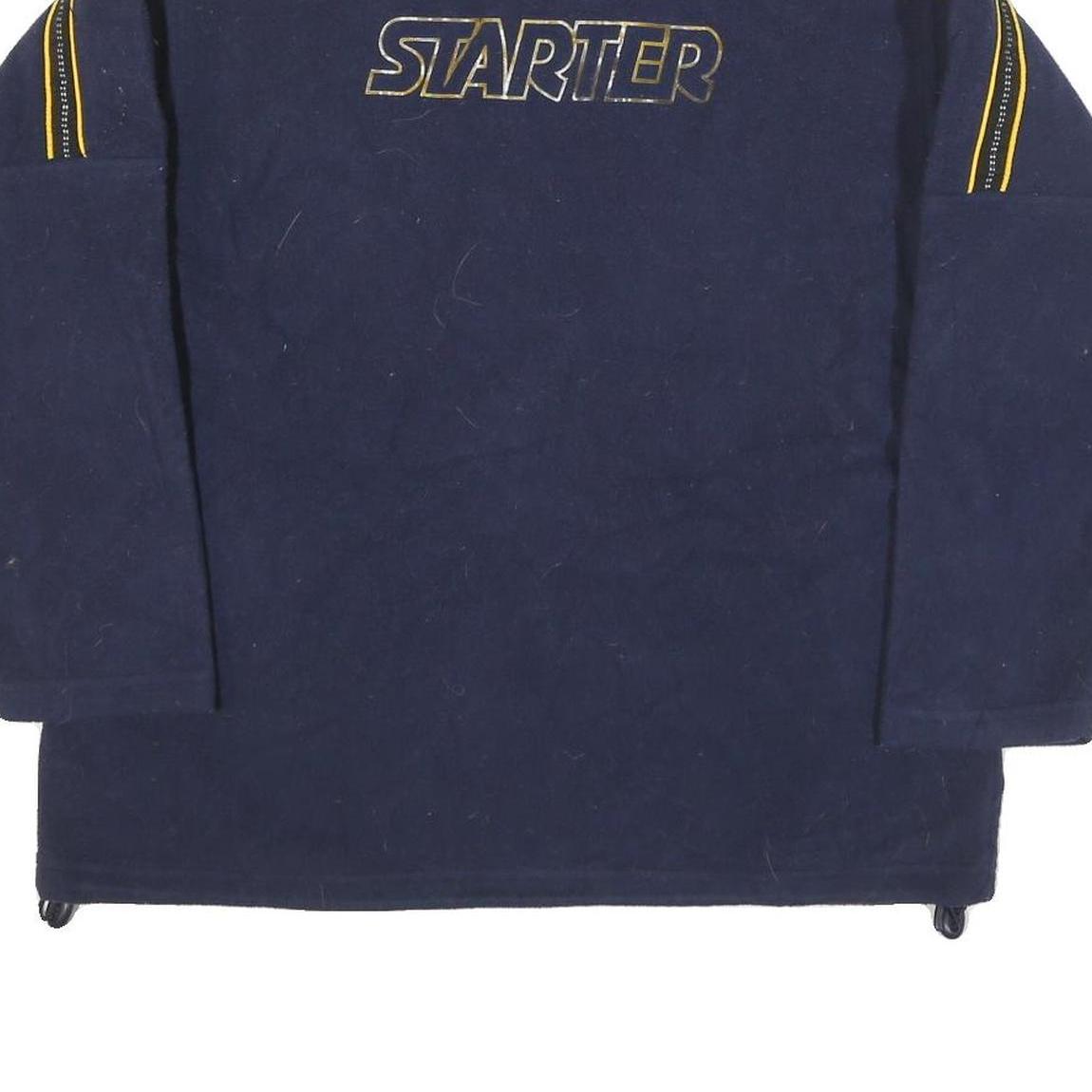 STARTER Womens Navy Blue Patterned Crew Neck Basic Knit L Jumper Polyester Blend