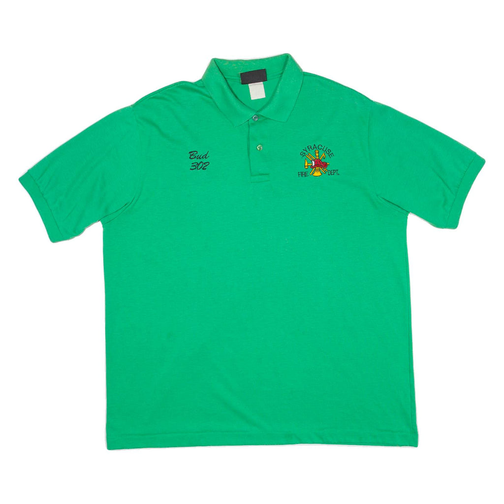 Syracuse Fire Dept Mens Polo Shirt Green L