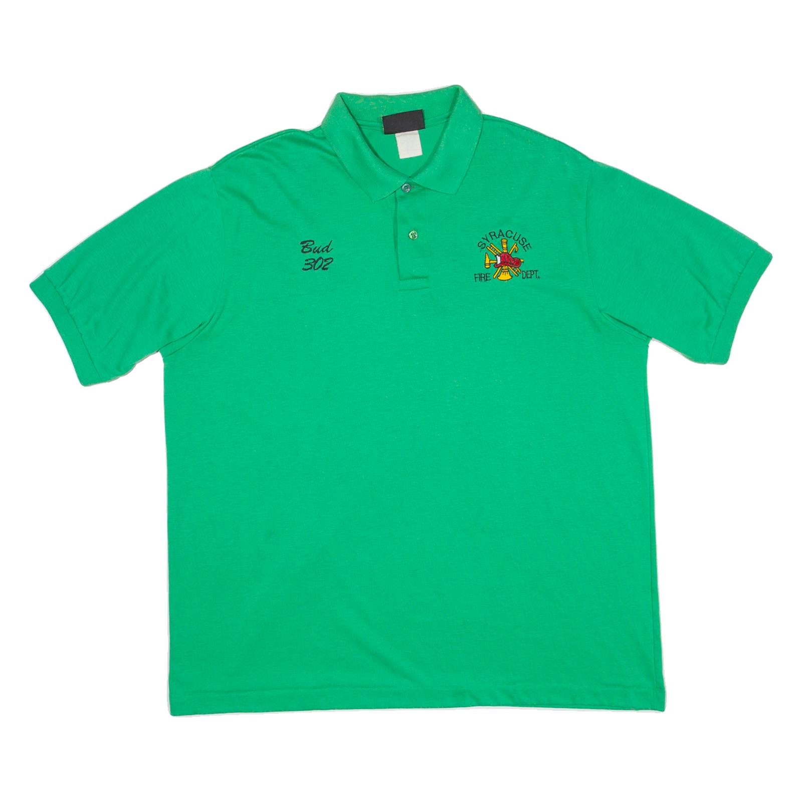 Syracuse Fire Dept Mens Polo Shirt Green L