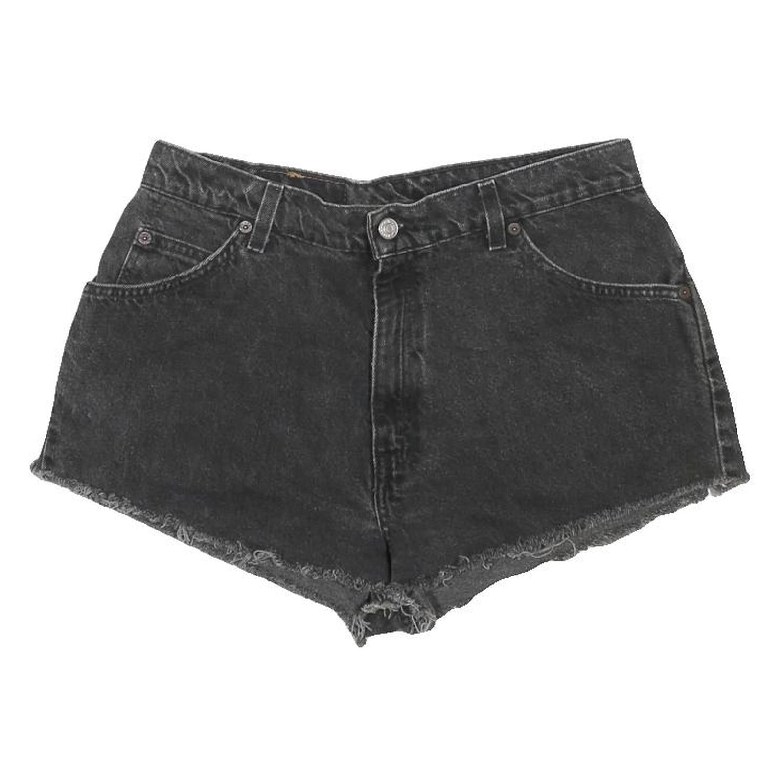 LEVI'S Womens Shorts Black Denim Cut-Off M W30 Casual Summer Fashion