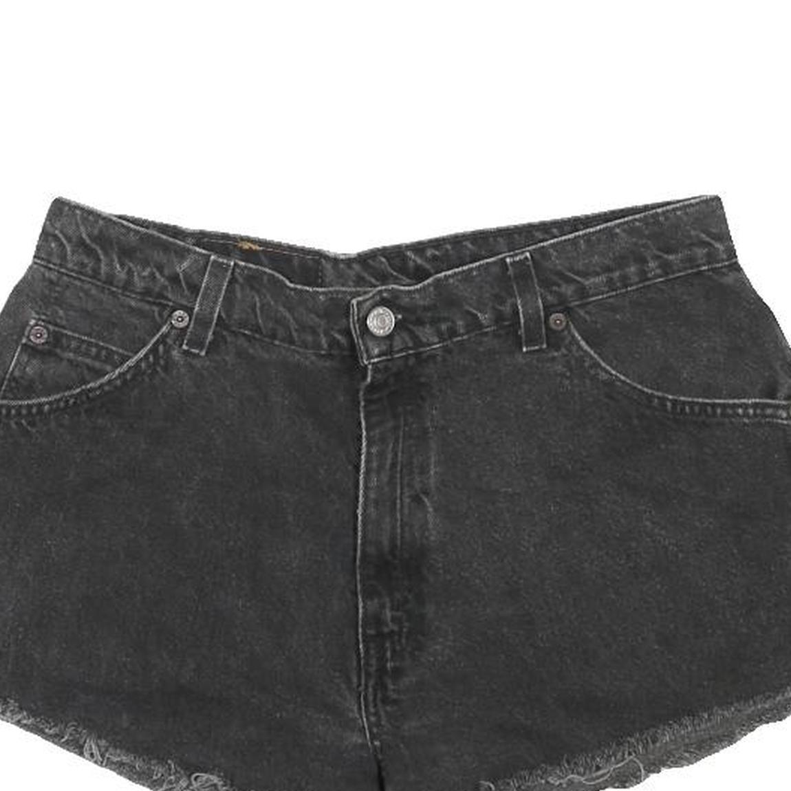 LEVI'S Womens Shorts Black Denim Cut-Off M W30 Casual Summer Fashion