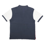 U.S. POLO ASSN Mens Navy White & Red Cotton Blend Polo Shirt XL Logo 3 Number