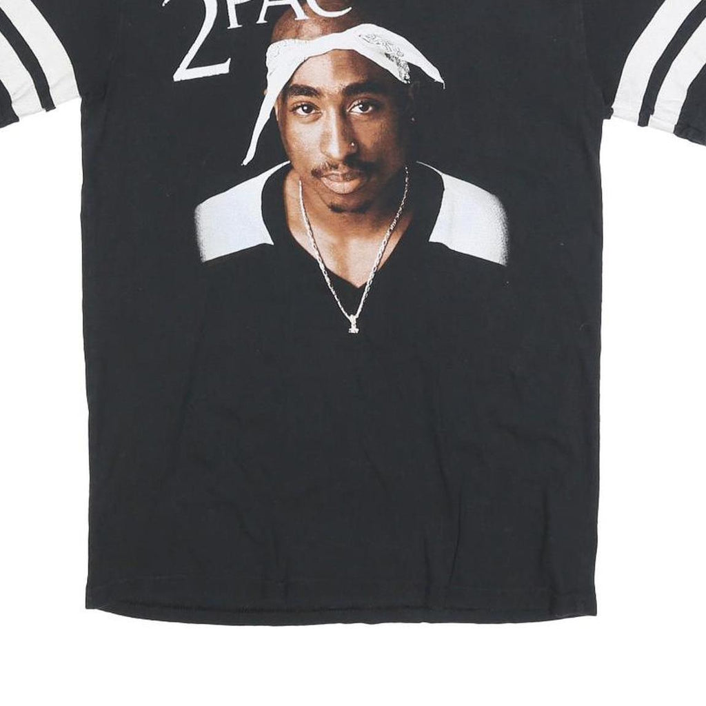 BRAVADO Mens Black And White 2Pac Graphic T-Shirt S Short Sleeve Crew Neck Retro