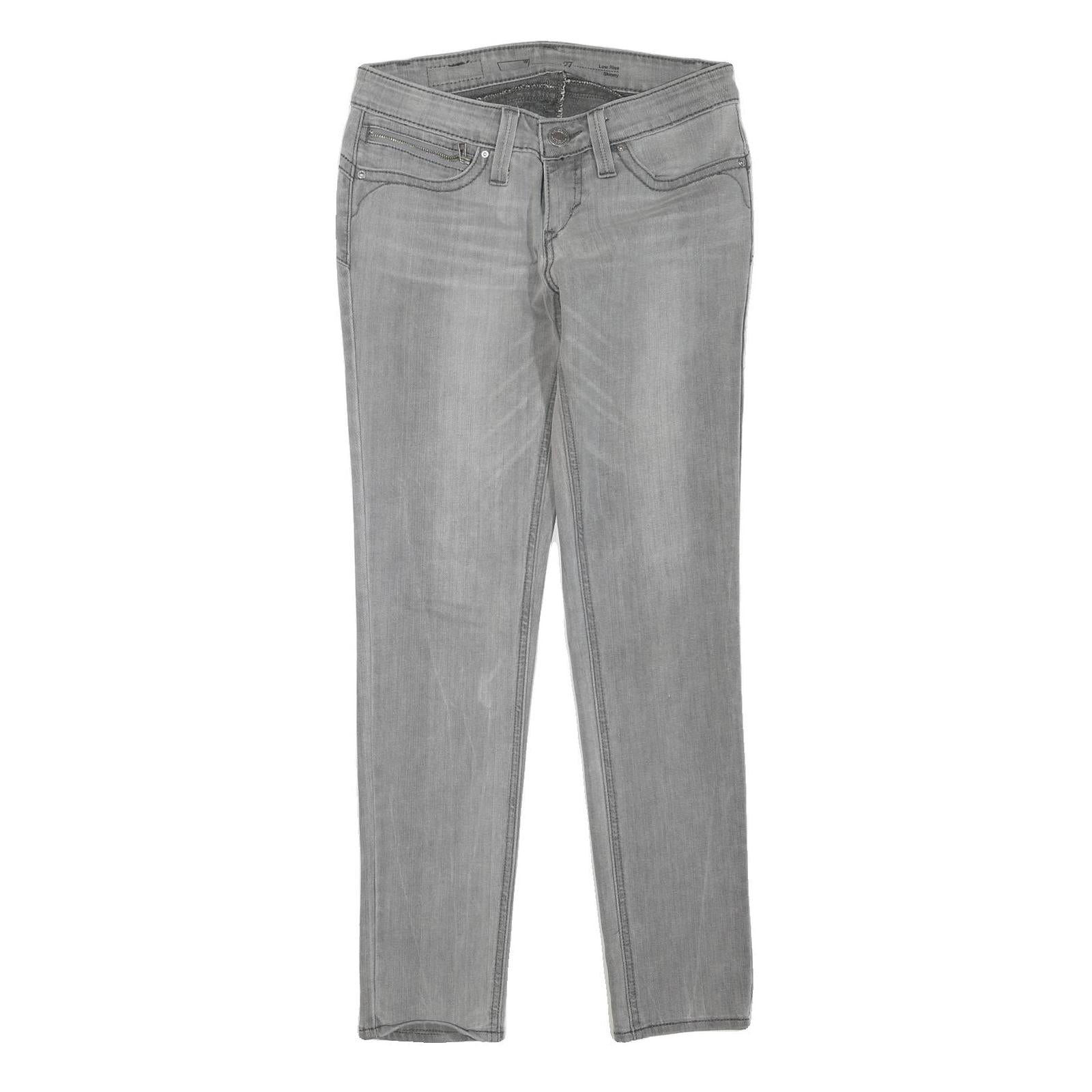 LEVI'S Womens Jeans Grey Regular Slim Denim Medium W27 L28 Classic Zip Pockets