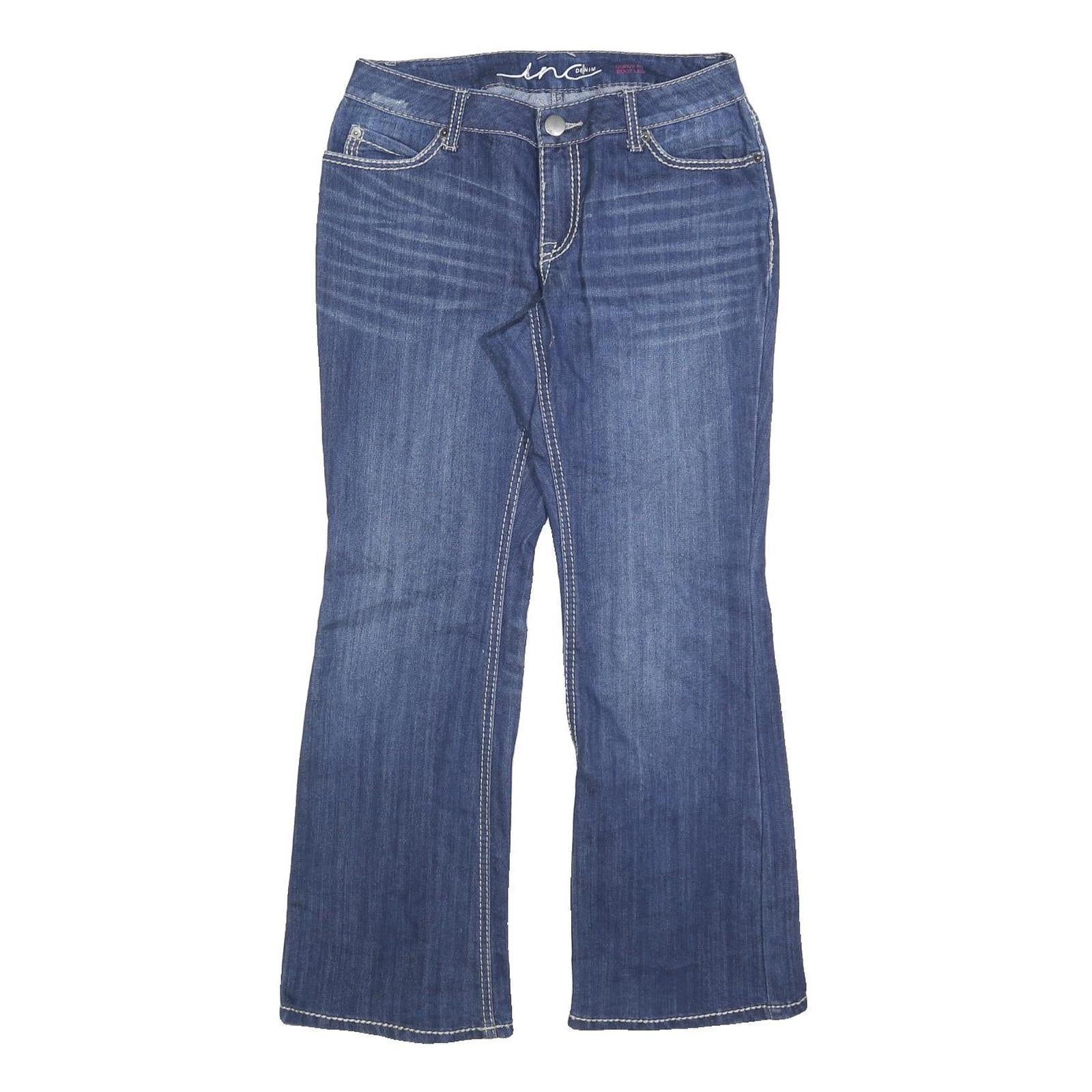 INC Womens Jeans Blue Regular Bootcut Denim Medium W28 L28 Stylish Comfort