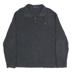 POLO RALPH LAUREN Mens Grey Pullover Plain Crew Neck Basic Knit XL Cotton Jumper