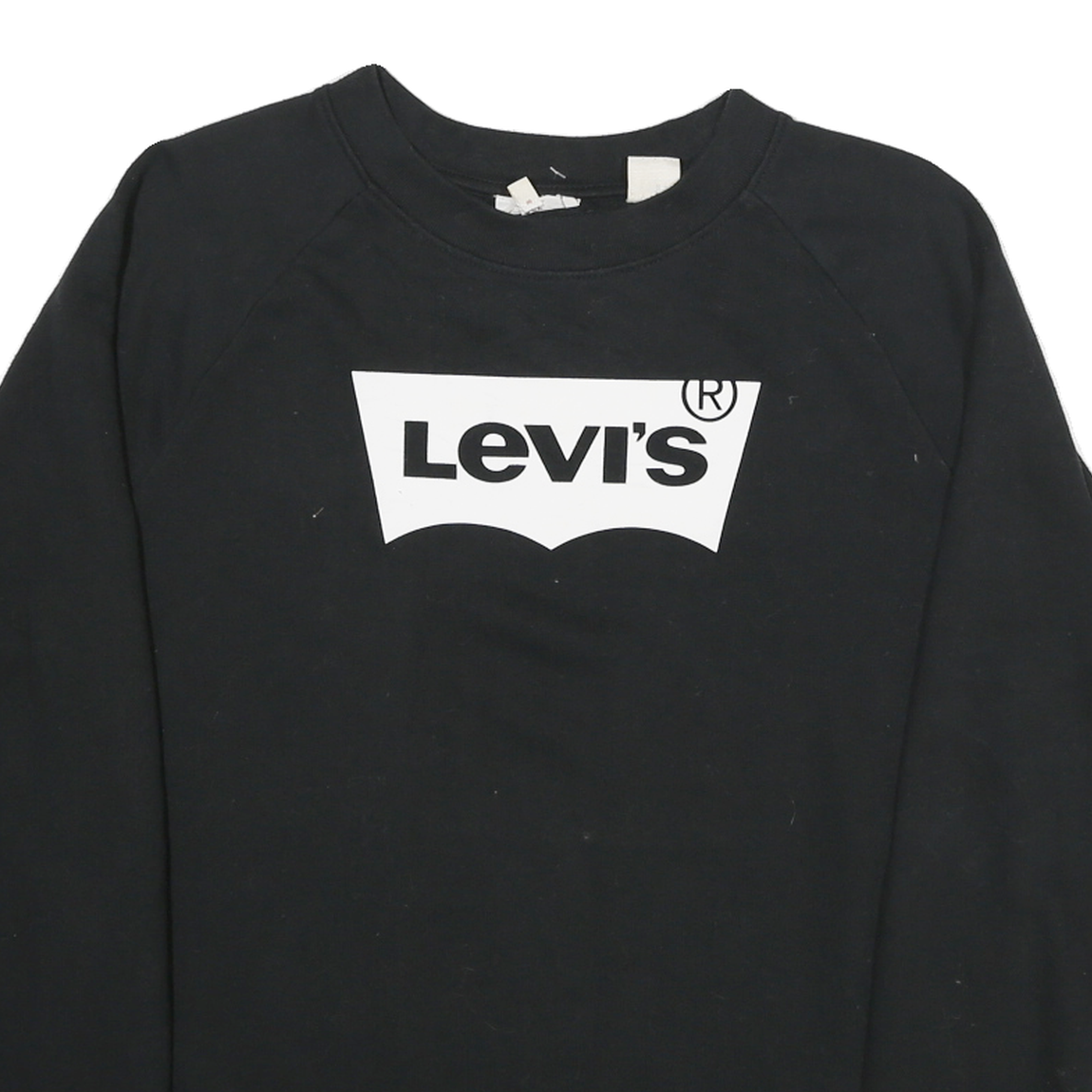 LEVI'S Mens Black Sweatshirt Crew Neck S Cotton Blend Logo Pullover Casual
