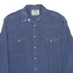 LEVI'S Mens Blue Casual Cotton Blend Shirt L Button Front Pockets