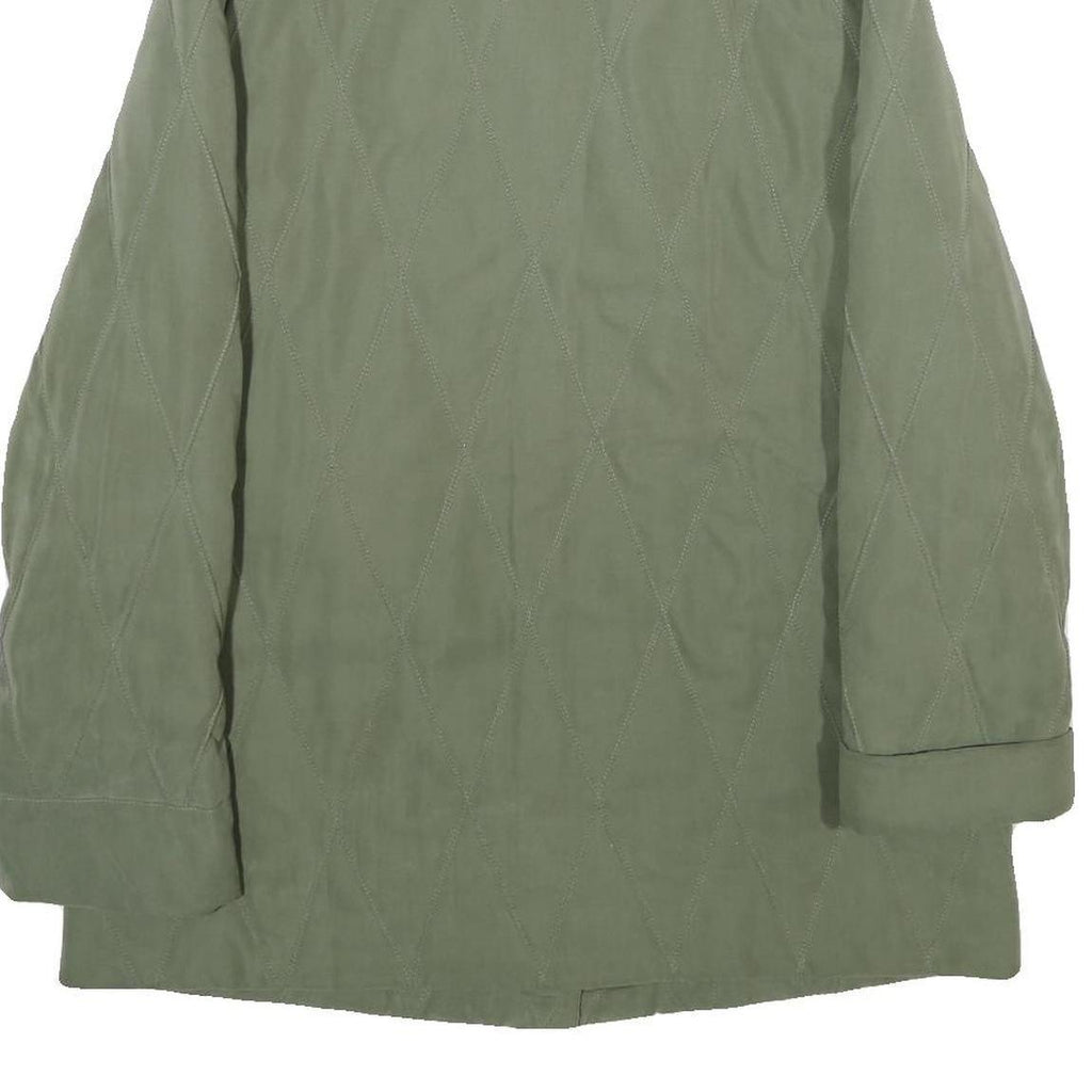ERSTMUSTER Womens Green Quilted Jacket UK 12 Zip Closure Classic Fit