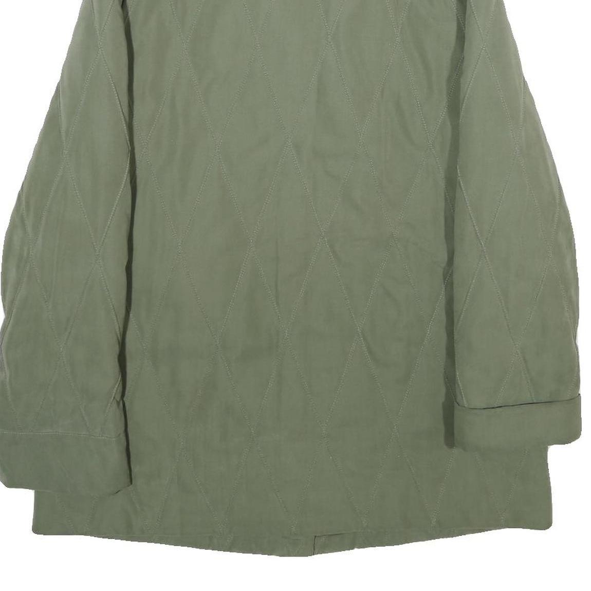 ERSTMUSTER Womens Green Quilted Jacket UK 12 Zip Closure Classic Fit