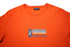 NAUTICA Mens Orange Sailing Classics Graphic T-Shirt L Short Sleeve Crew Neck