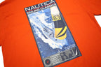 NAUTICA Mens Orange Sailing Classics Graphic T-Shirt L Short Sleeve Crew Neck