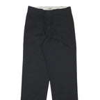 DICKIES Mens Cotton Blend Black Regular Straight Trousers W29 L34 Workwear Zip