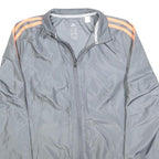 ADIDAS Womens Grey & Peach Track Jacket S Polyester Blend Zip Lightweight