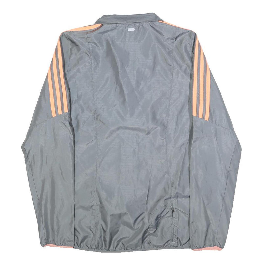 ADIDAS Womens Grey & Peach Track Jacket S Polyester Blend Zip Lightweight