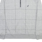 NAUTICA Mens Grey Check Half Zip XL Cotton Blend Sweatshirt Pullover