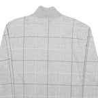 NAUTICA Mens Grey Check Half Zip XL Cotton Blend Sweatshirt Pullover