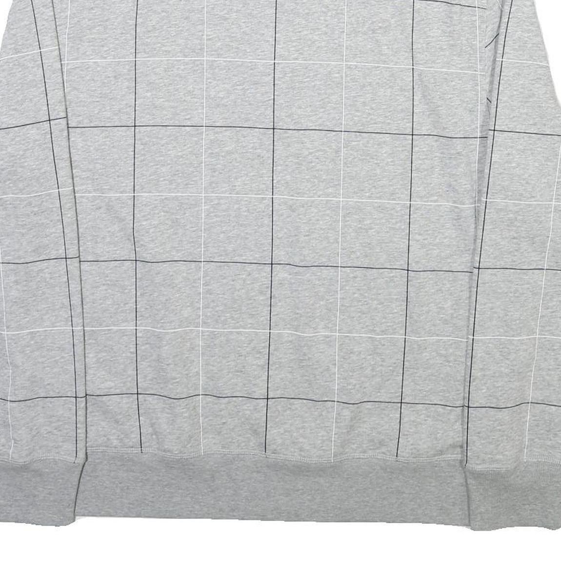 NAUTICA Mens Grey Check Half Zip XL Cotton Blend Sweatshirt Pullover