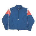 NIKE Womens Blue & Red Track Jacket M Polyester Blend Zip Collar
