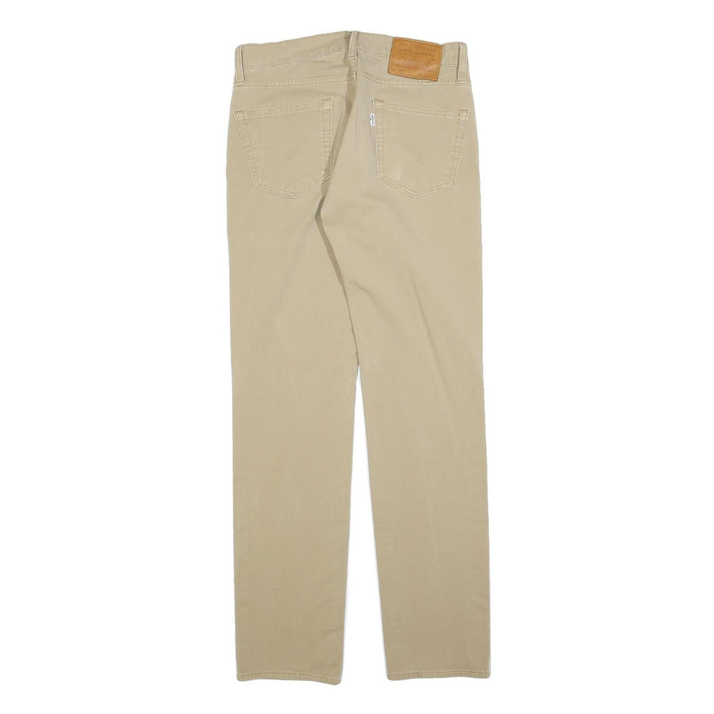 LEVI'S Mens Slim Beige Cotton Blend Slim Trousers W29 L32 Casual Zip Closure