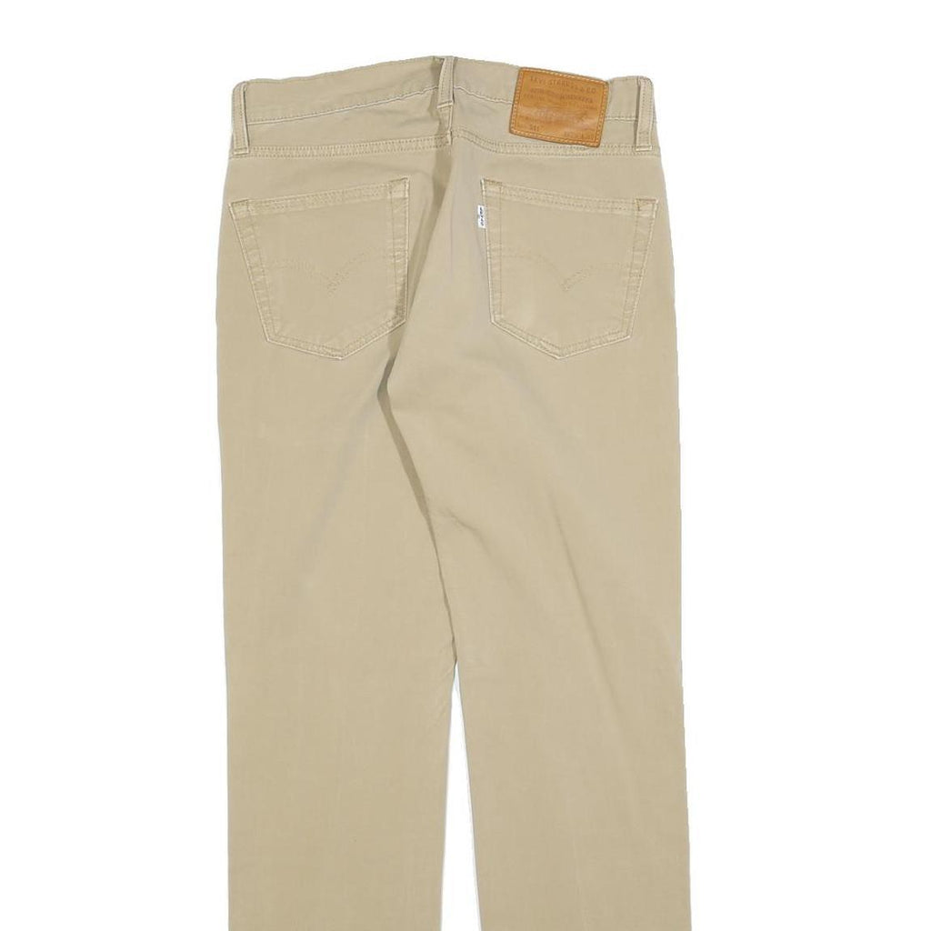 LEVI'S Mens Slim Beige Cotton Blend Slim Trousers W29 L32 Casual Zip Closure