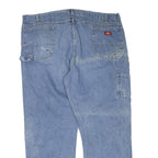 DICKIES Mens Regular Blue Denim Jeans W46 L32 Workwear Straight Cotton Blend Zip