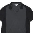 CALVIN KLEIN Mens Black & Grey Short Sleeve Polo Shirt L Cotton Casual