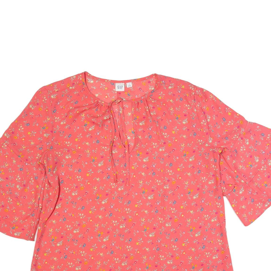 GAP Womens Printed Blouse Pink 3/4 Sleeve Floral M