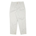 EDDIE BAUER Mens Relaxed White Cotton Blend Trousers W30 L29 Classic Zip Closure