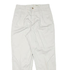 EDDIE BAUER Mens Relaxed White Cotton Blend Trousers W30 L29 Classic Zip Closure
