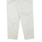 EDDIE BAUER Mens Relaxed White Cotton Blend Trousers W30 L29 Classic Zip Closure