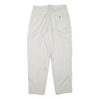 EDDIE BAUER Mens Relaxed White Cotton Blend Trousers W30 L29 Classic Zip Closure