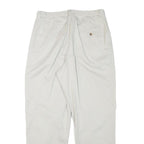 EDDIE BAUER Mens Relaxed White Cotton Blend Trousers W30 L29 Classic Zip Closure