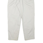 EDDIE BAUER Mens Relaxed White Cotton Blend Trousers W30 L29 Classic Zip Closure