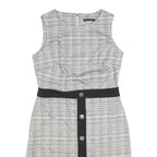 TOMMY HILFIGER Womens Black & White Shift Polyester Blend Sleeveless Knee Length