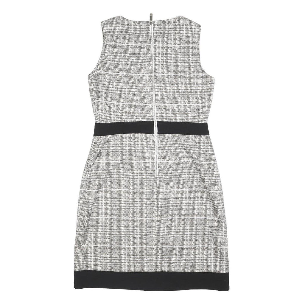 TOMMY HILFIGER Womens Black & White Shift Polyester Blend Sleeveless Knee Length