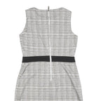 TOMMY HILFIGER Womens Black & White Shift Polyester Blend Sleeveless Knee Length