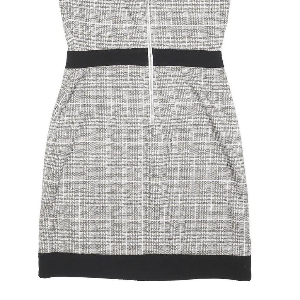 TOMMY HILFIGER Womens Black & White Shift Polyester Blend Sleeveless Knee Length