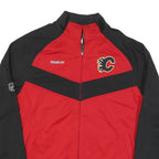 REEBOK Mens Red & Black NHL Hockey Track Jacket M Polyester Blend Zip Sportswear