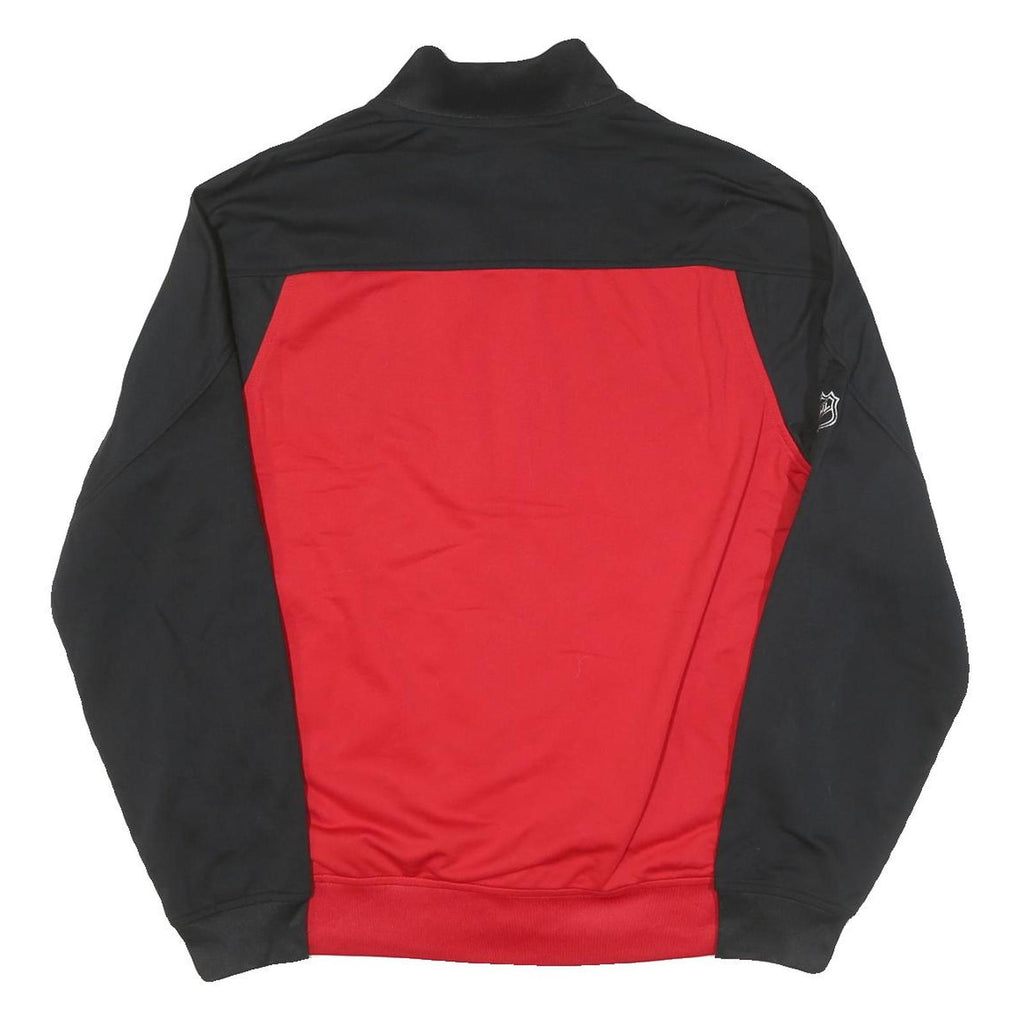 REEBOK Mens Red & Black NHL Hockey Track Jacket M Polyester Blend Zip Sportswear